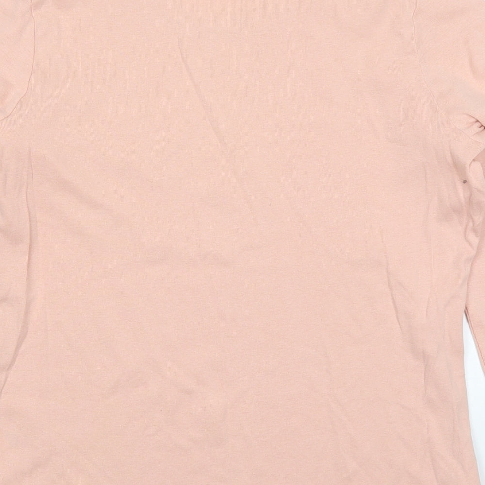 Preworn Womens Pink  Cotton Basic T-Shirt Size 16 Crew Neck