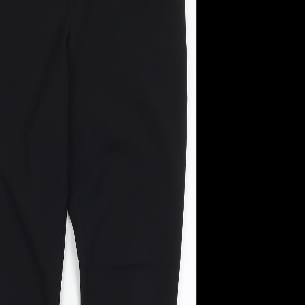 Wallis Womens Black  Polyester Trousers  Size 12 L27 in Regular Hook & Eye
