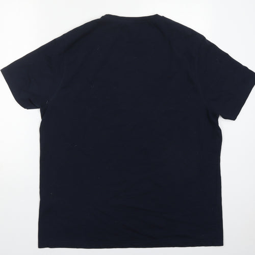 Mountain Warehouse Mens Blue  Cotton  T-Shirt Size 2XL Crew Neck  - Not All Who Wander Are Lost