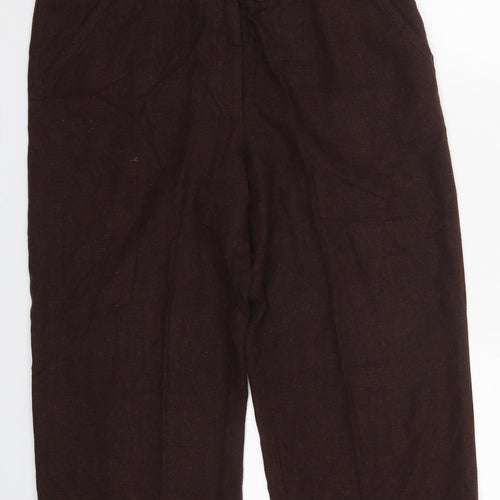Anne Brooks Womens Brown  Linen Bermuda Shorts Size 14 L20 in Regular Hook & Eye