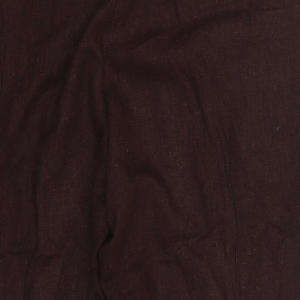 Anne Brooks Womens Brown  Linen Bermuda Shorts Size 14 L20 in Regular Hook & Eye