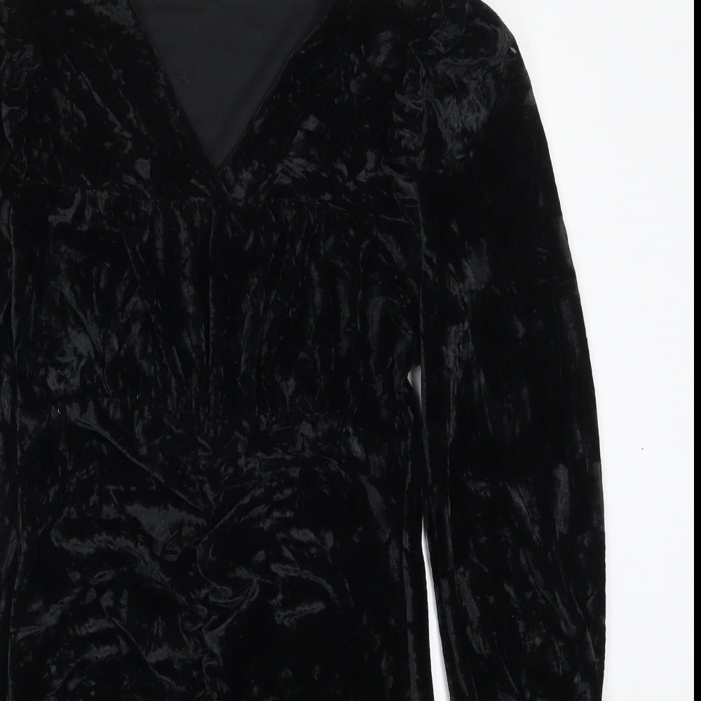 Cider Womens Black  Polyester Maxi  Size M  V-Neck Pullover