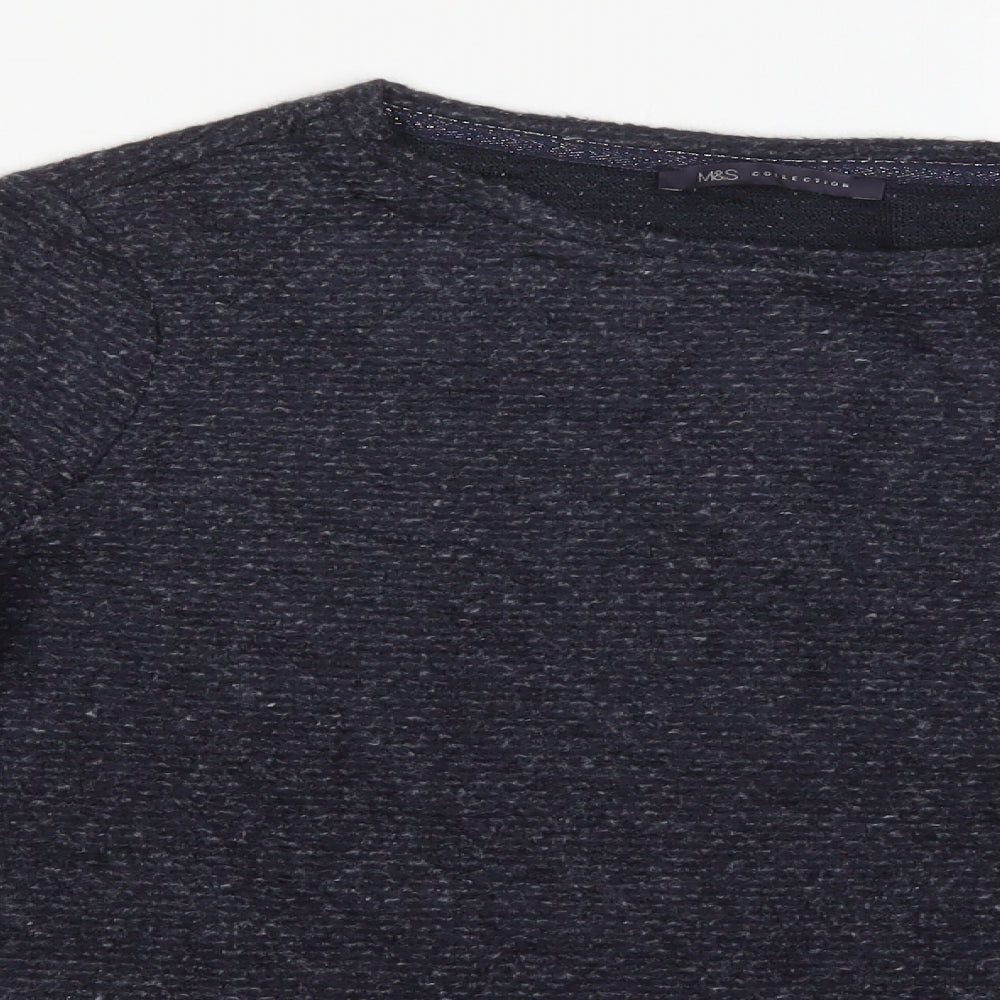 Marks and Spencer Womens Blue Round Neck  Acrylic Pullover Jumper Size 16