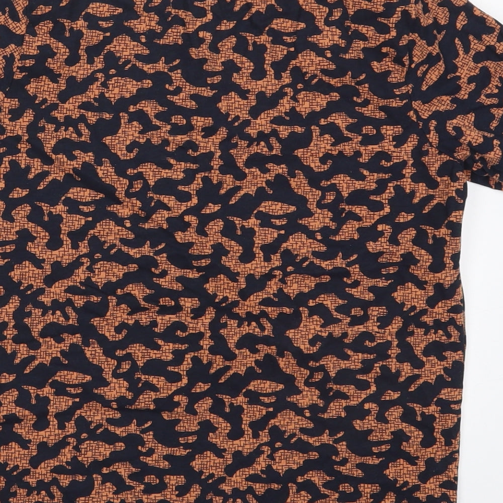 Nutmeg Boys Orange Camouflage Cotton Basic T-Shirt Size 10-11 Years Crew Neck Pullover