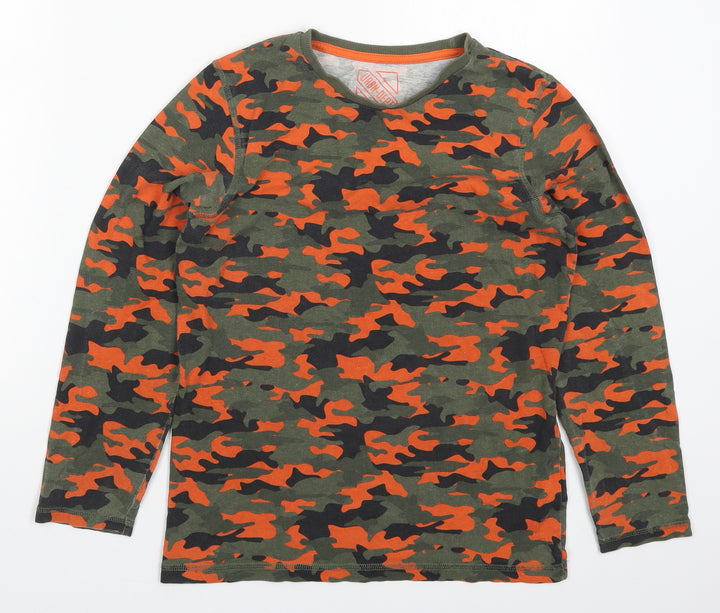 Matalan Boys Multicoloured Camouflage Cotton Basic T-Shirt Size 12 Years Crew Neck Pullover