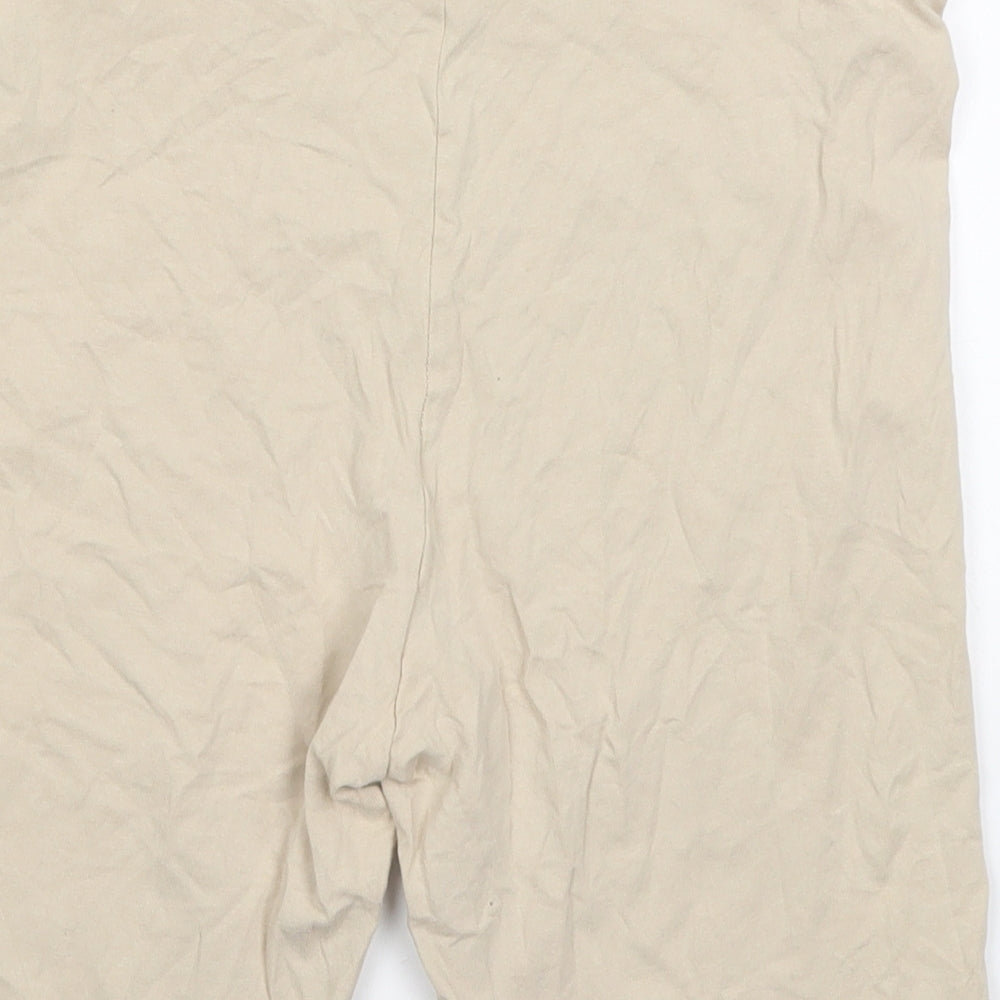 H&M Womens Beige  Cotton Biker Shorts Size M L7 in Regular
