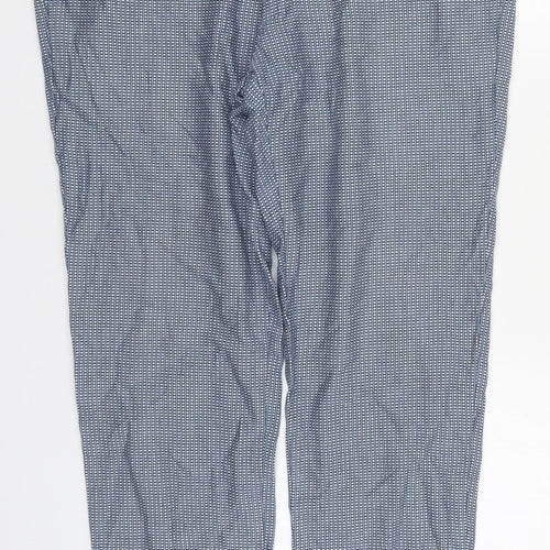 El Ganso Womens Blue Geometric Cotton Trousers  Size 20 L30 in Regular Button