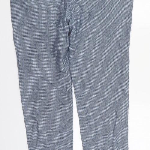 El Ganso Womens Blue Geometric Cotton Trousers  Size 20 L30 in Regular Button