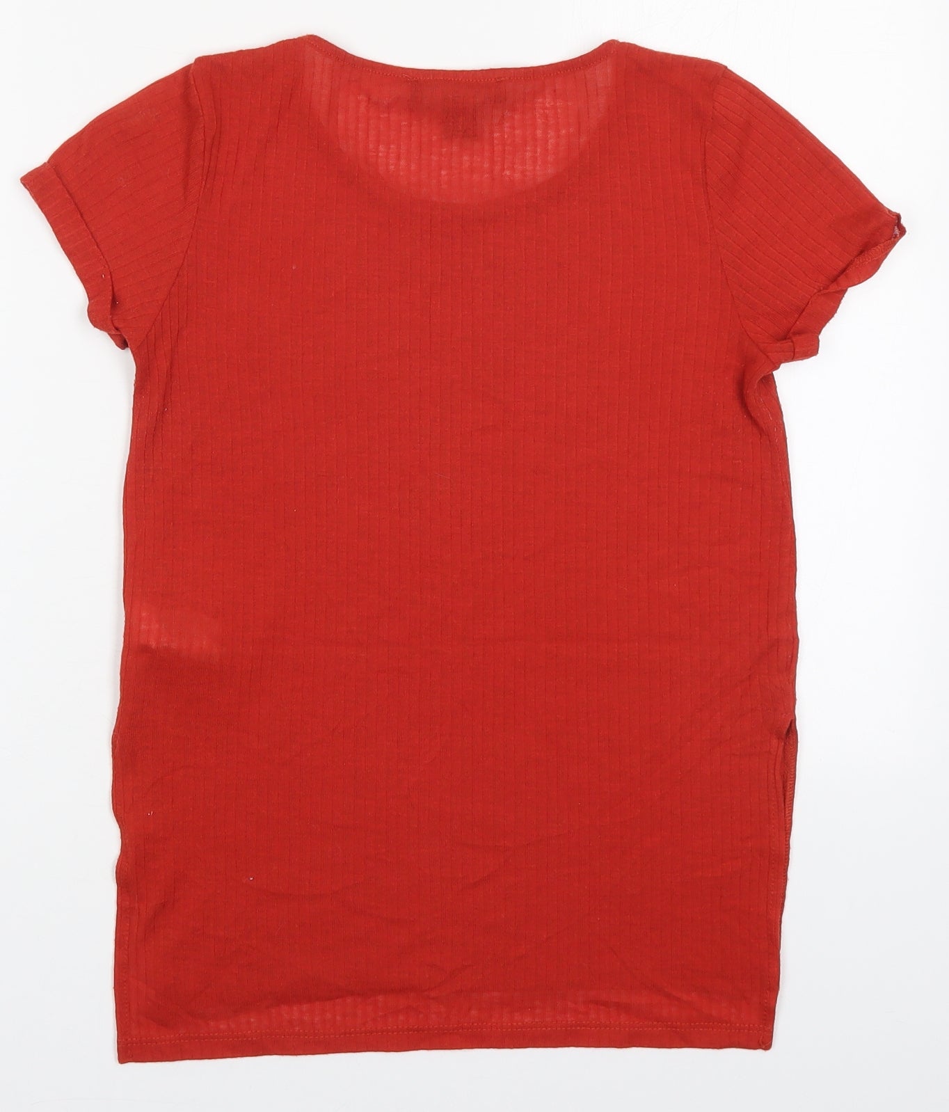 Atmosphere Womens Red  Polyester Basic T-Shirt Size 6 Round Neck