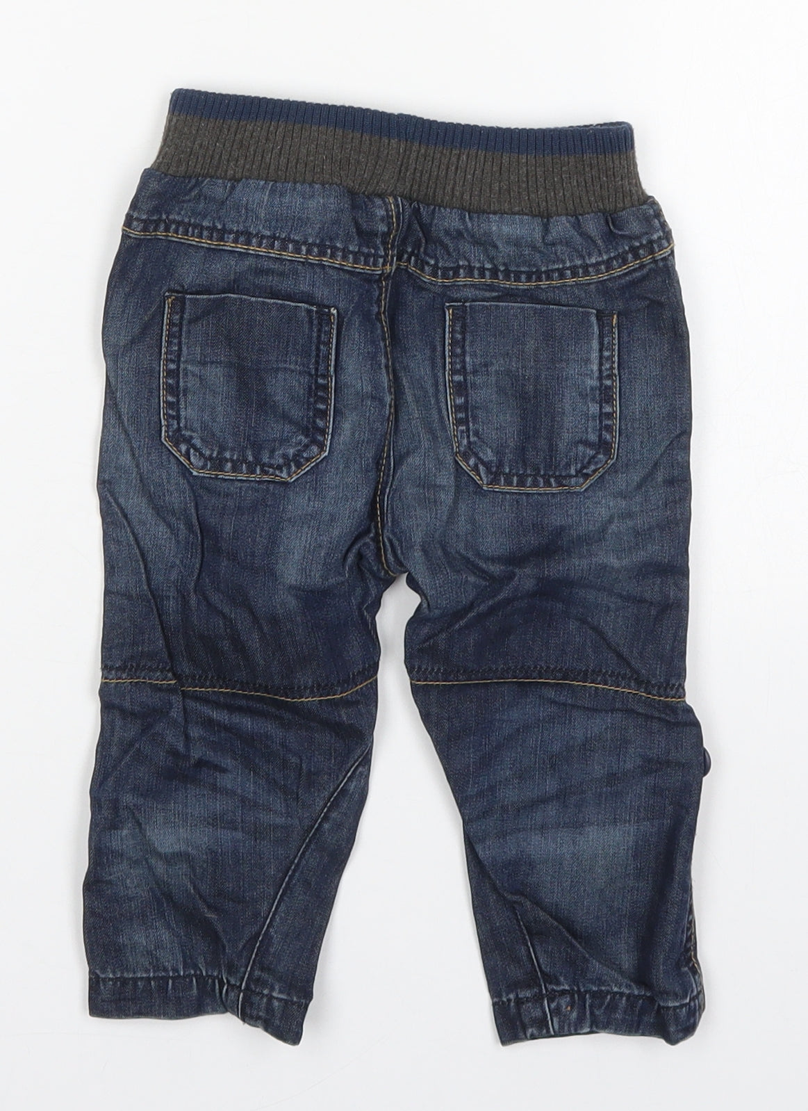 George Boys Blue  Cotton Capri Jeans Size 12-18 Months  Drawstring