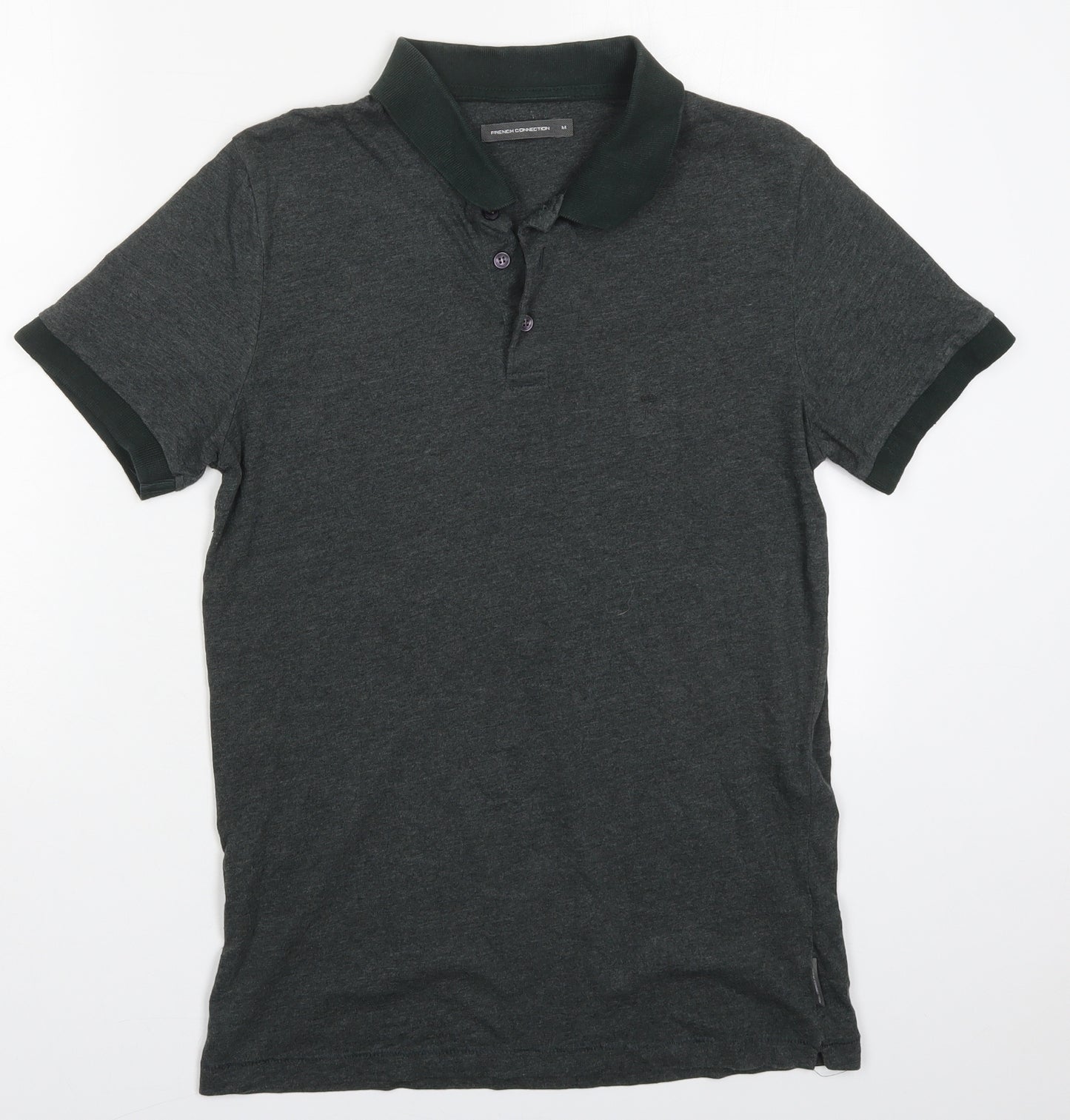 French Connection Mens Green  Cotton  Polo Size M Collared Pullover
