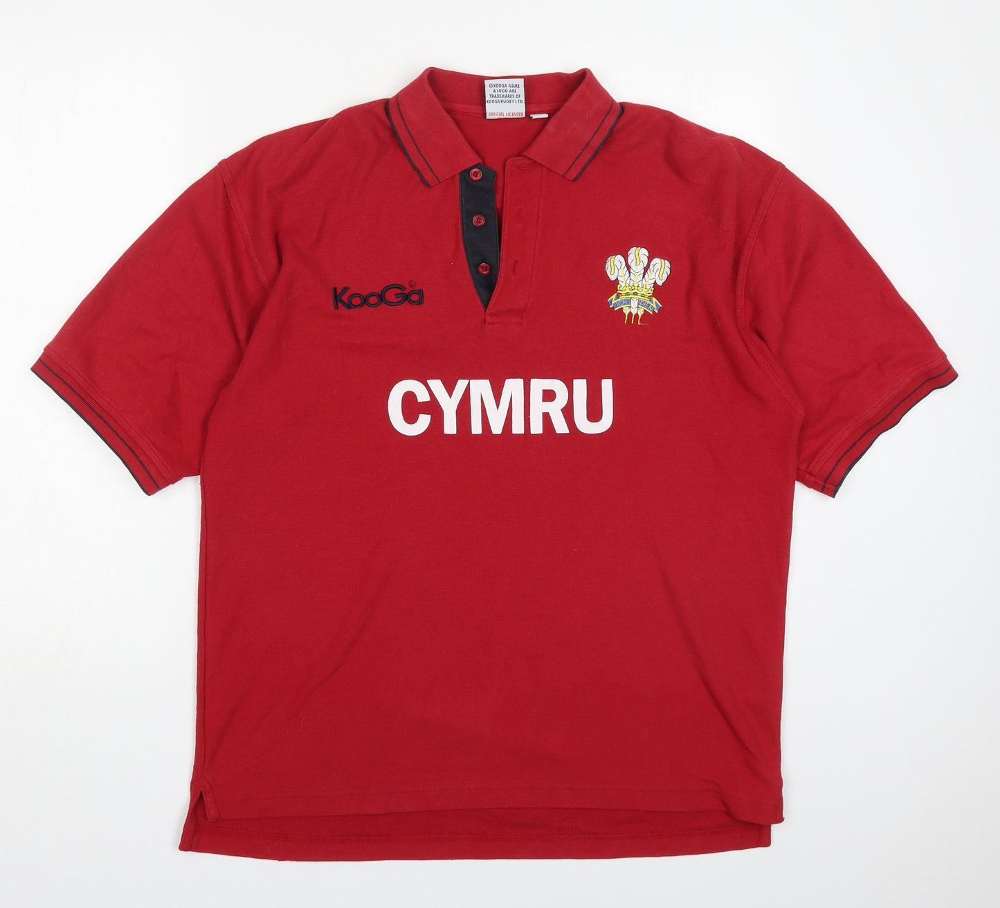 Kangol Mens Red  Cotton  Polo Size L Collared Pullover - Cymru