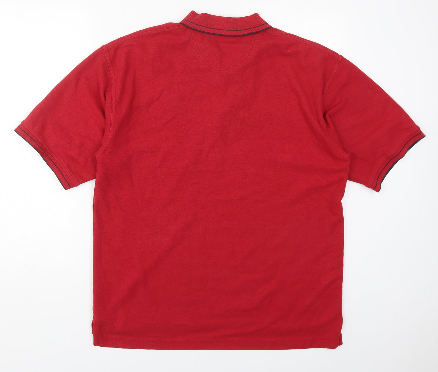 Kangol Mens Red  Cotton  Polo Size L Collared Pullover - Cymru