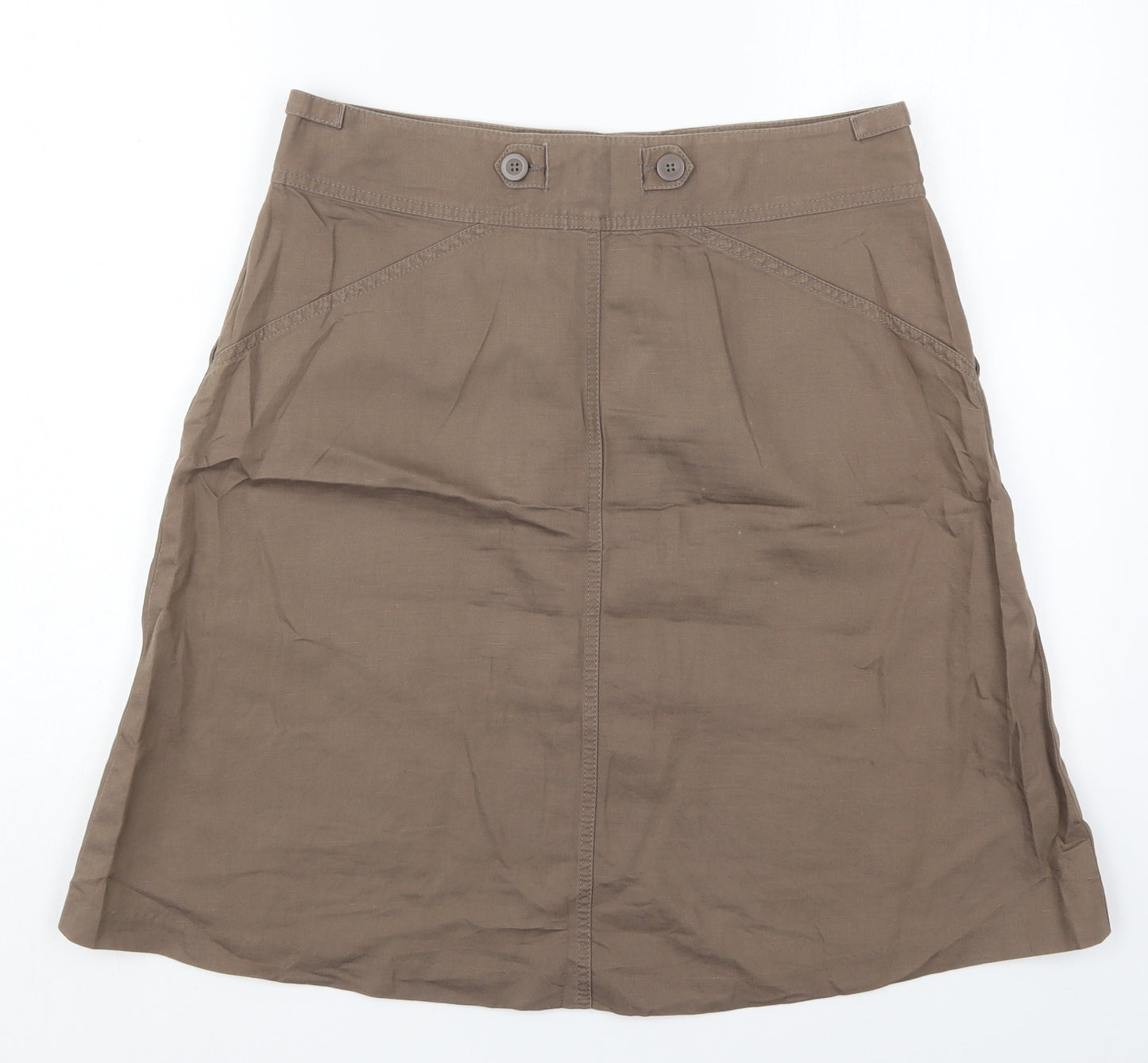 Gap Womens Brown  Cotton A-Line Skirt Size 10   Button