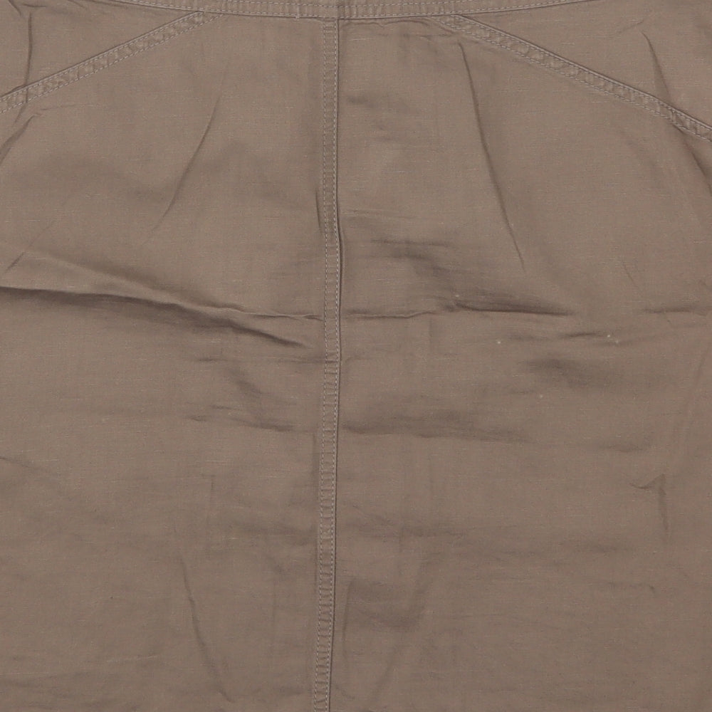 Gap Womens Brown  Cotton A-Line Skirt Size 10   Button