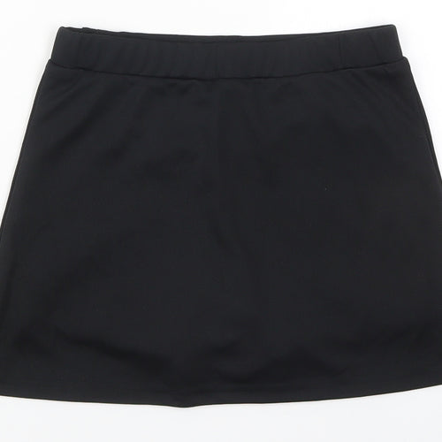 Preworn Girls Black  Polyester A-Line Skirt Size 11-12 Years  Regular