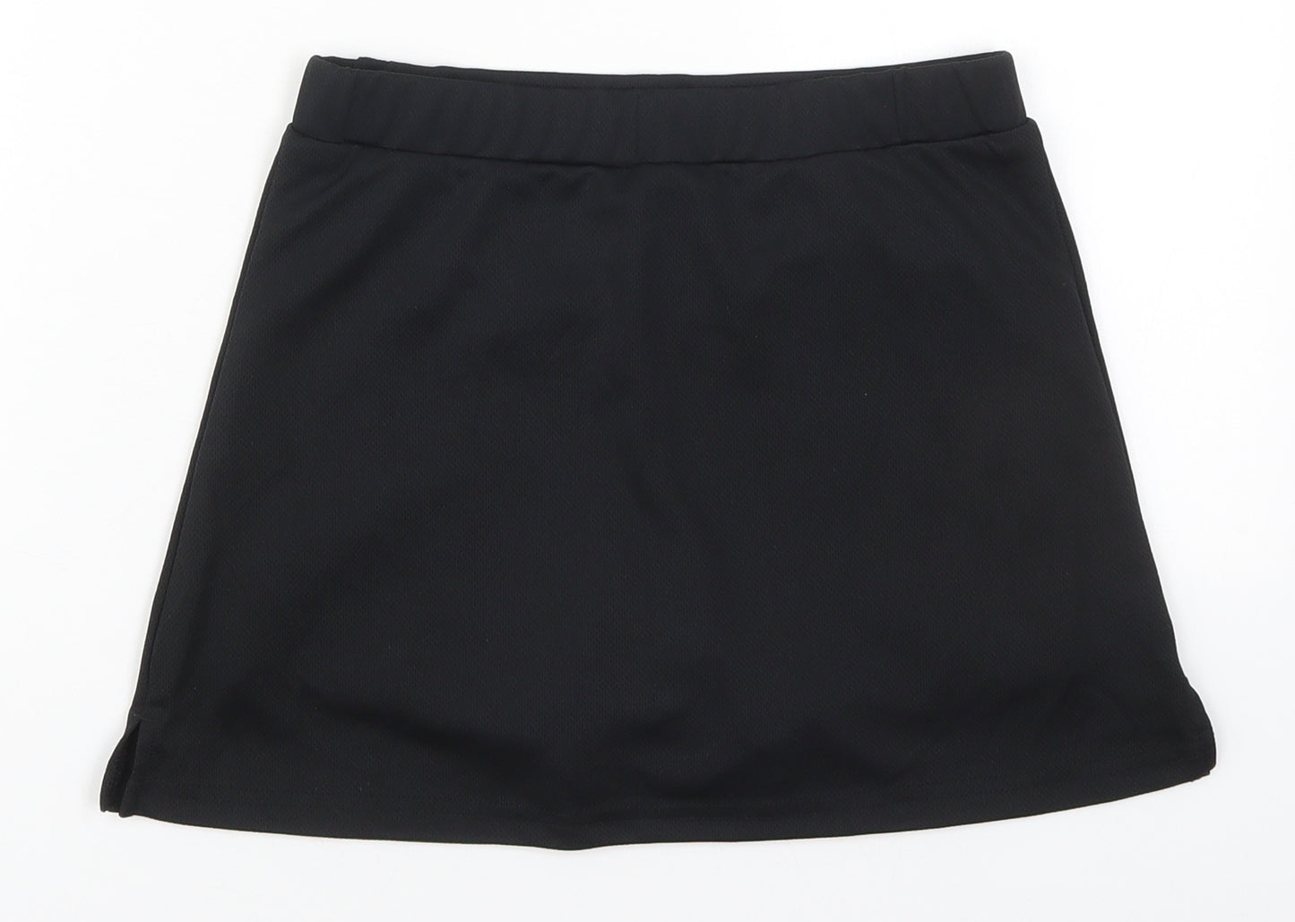 Preworn Girls Black  Polyester A-Line Skirt Size 11-12 Years  Regular