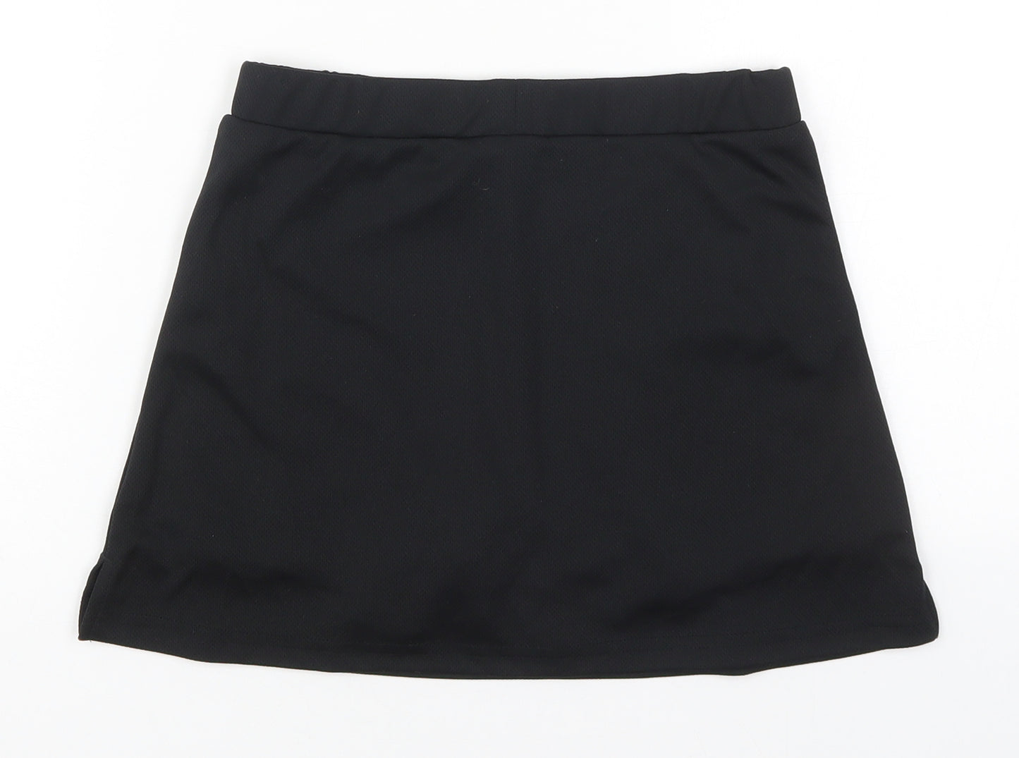 Preworn Girls Black  Polyester A-Line Skirt Size 11-12 Years  Regular