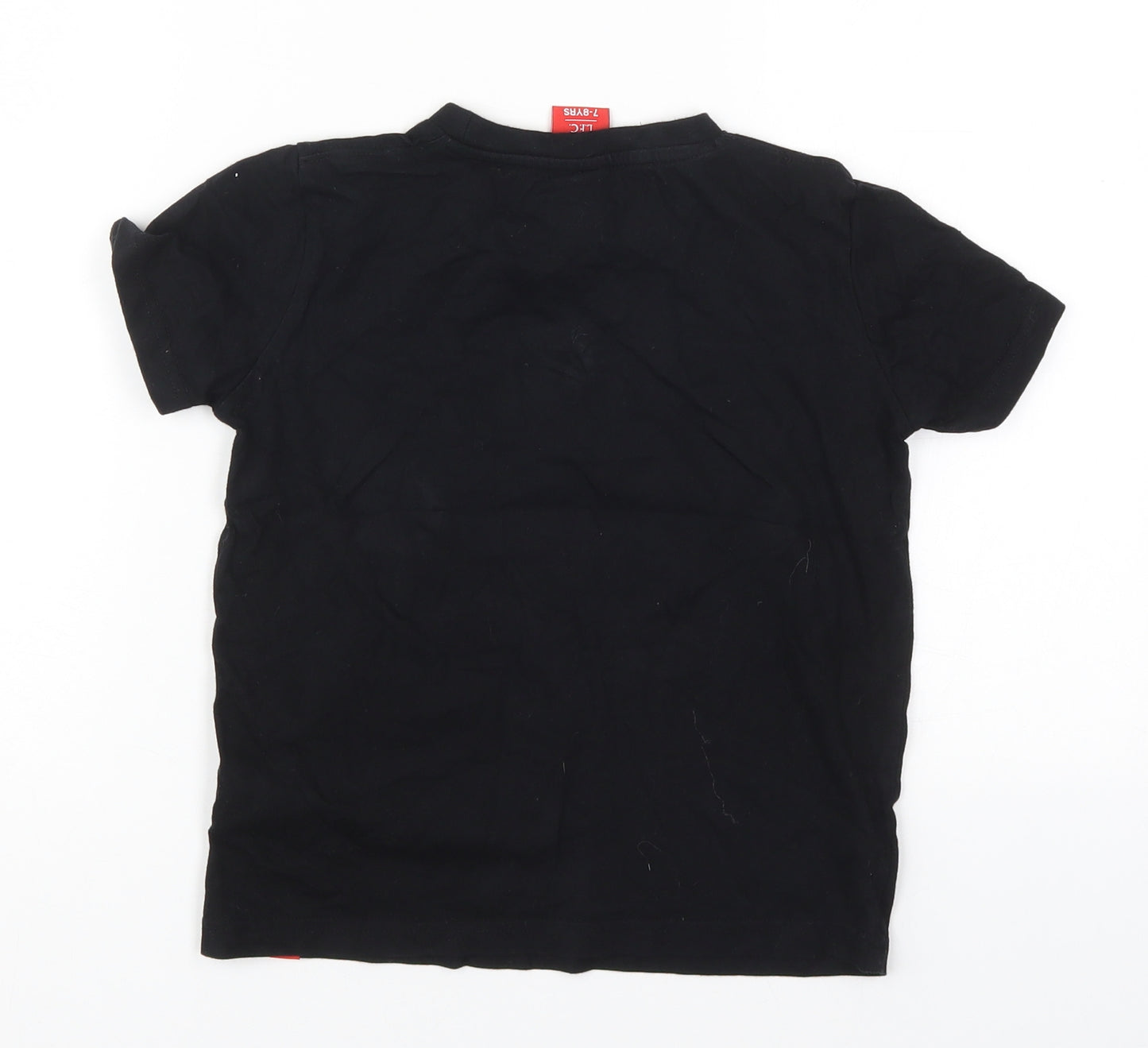 LFC Boys Black  Cotton Basic T-Shirt Size 7-8 Years Crew Neck Pullover - Champions