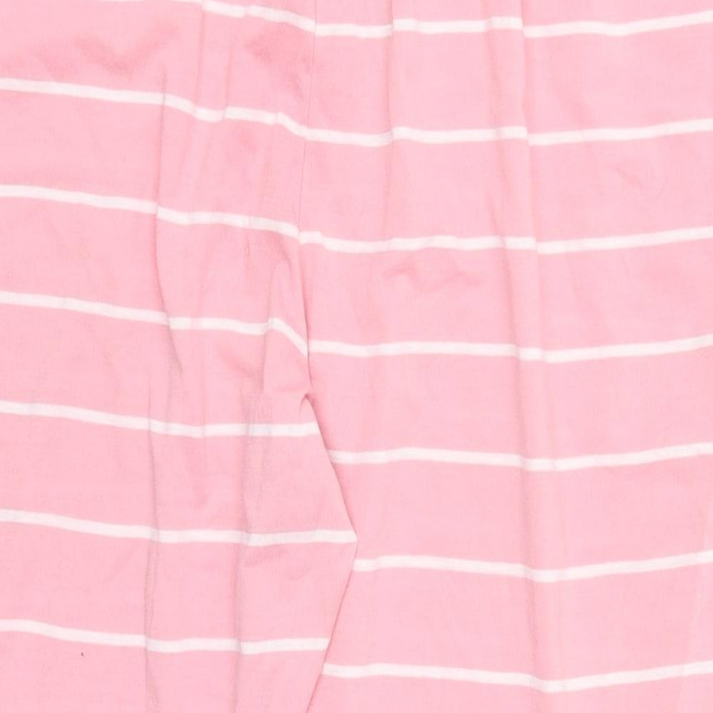 Matalan Womens Pink Striped Polyester Cropped Trousers Size 20 L20 in Regular  - Loungewear