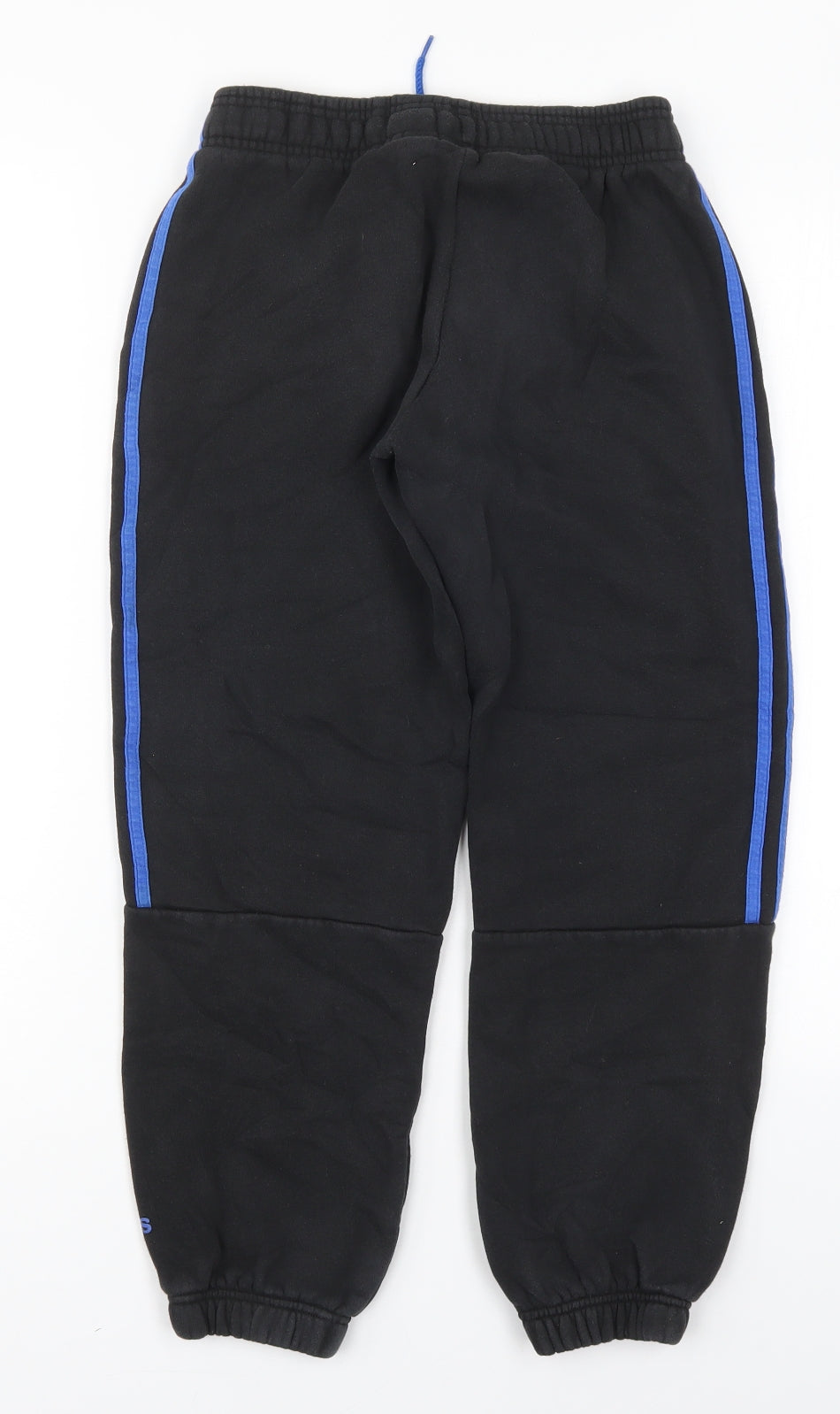 adidas Boys Black Striped Cotton Sweatpants Trousers Size 11-12 Years  Regular Drawstring - Blue