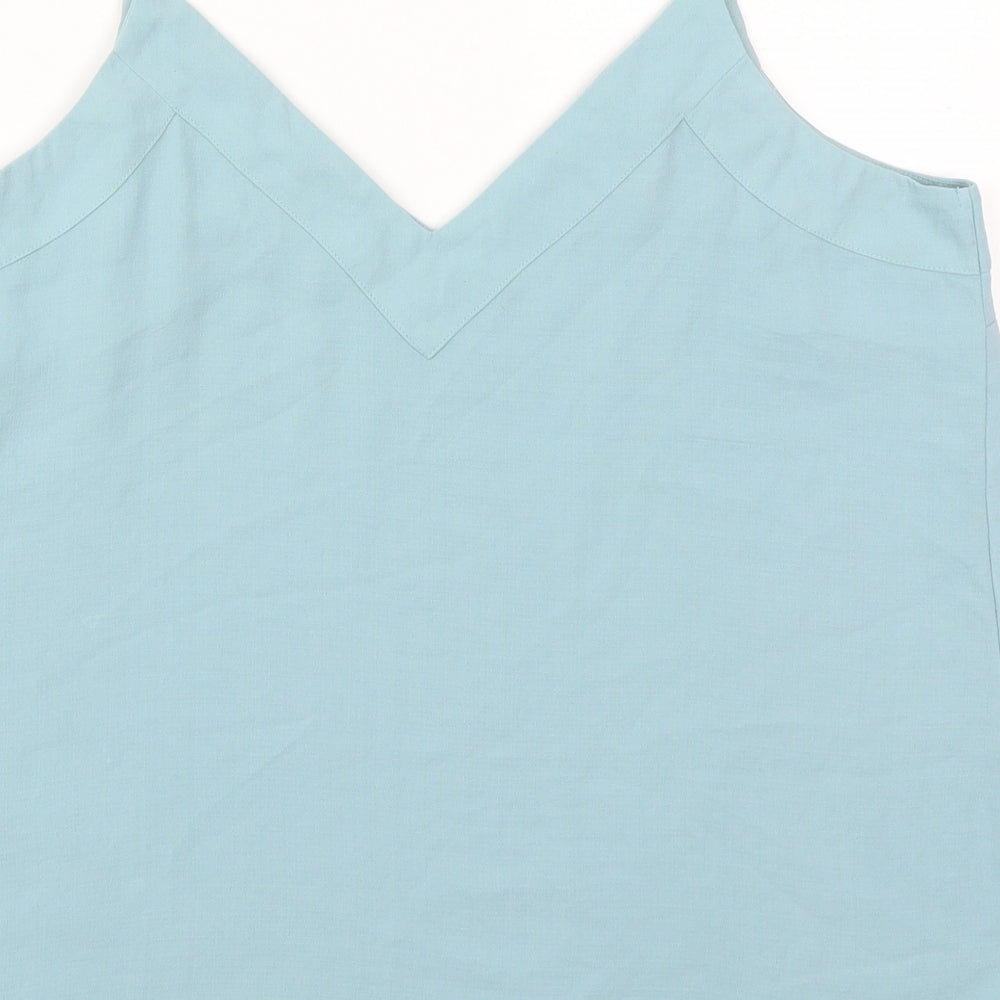 George Womens Blue  Polyester Basic Tank Size 14 V-Neck