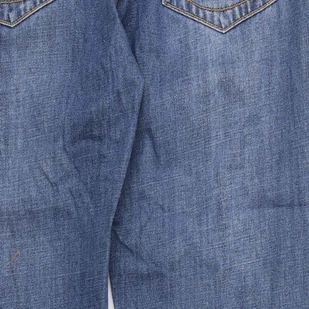 Boseding Mens Blue  Cotton Straight Jeans Size 42 L30 in Regular Button