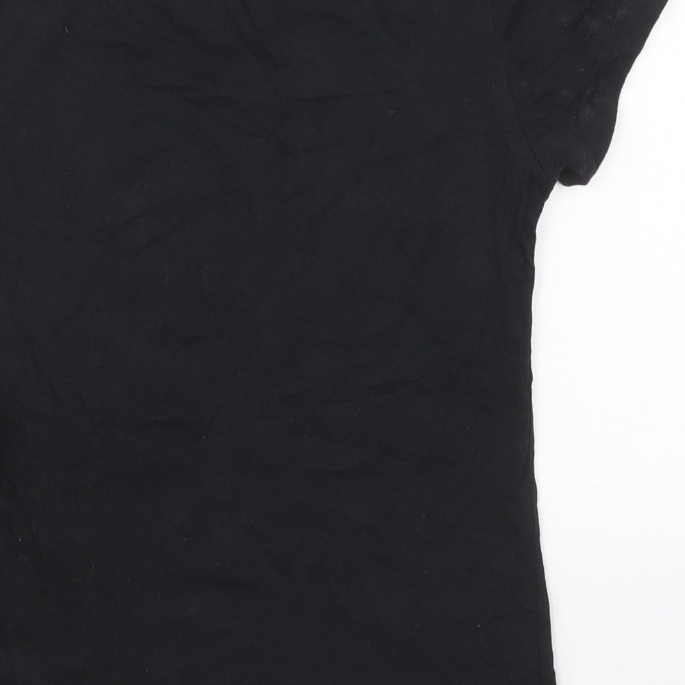 adidas Girls Black  Cotton Basic T-Shirt Size 13-14 Years Crew Neck Pullover