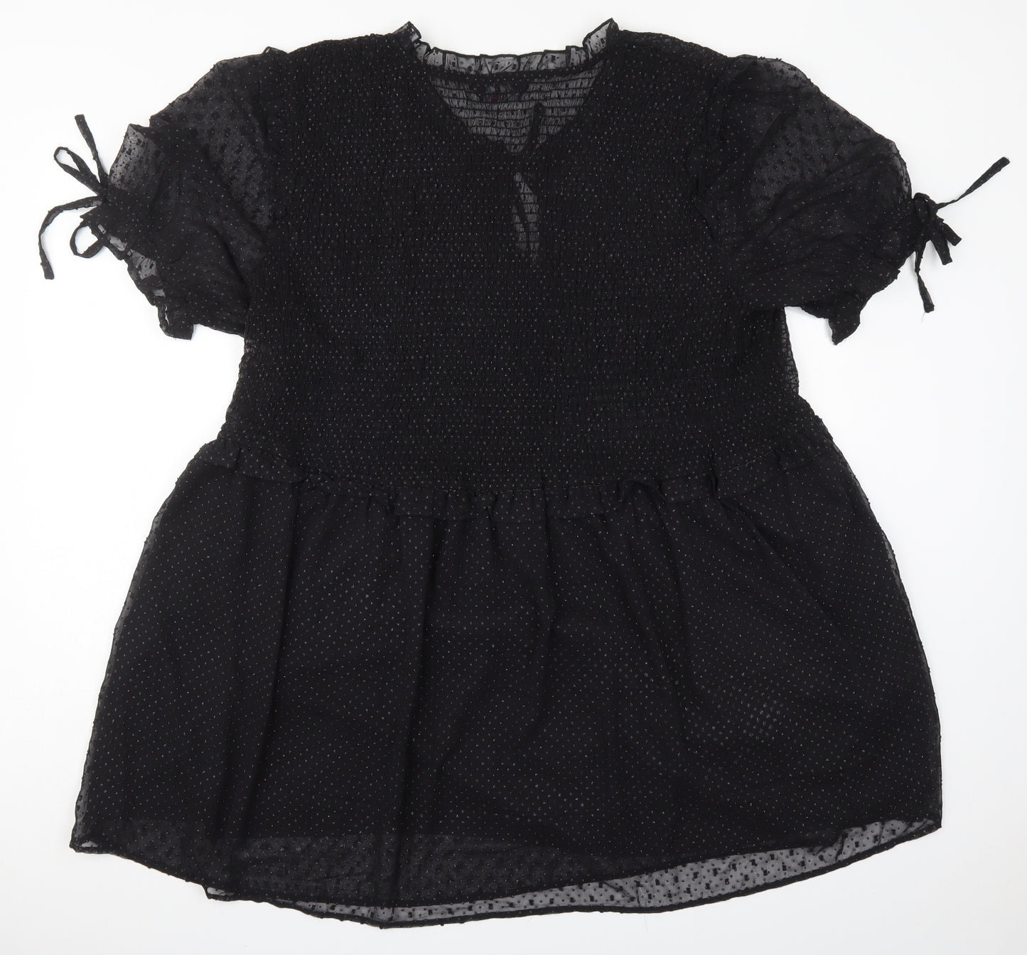 Yours Womens Black  Polyester Skater Dress  Size 26  Round Neck Pullover