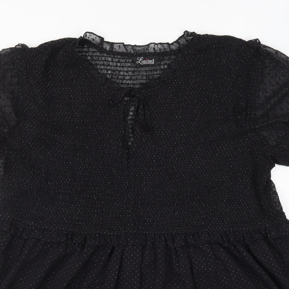 Yours Womens Black  Polyester Skater Dress  Size 26  Round Neck Pullover