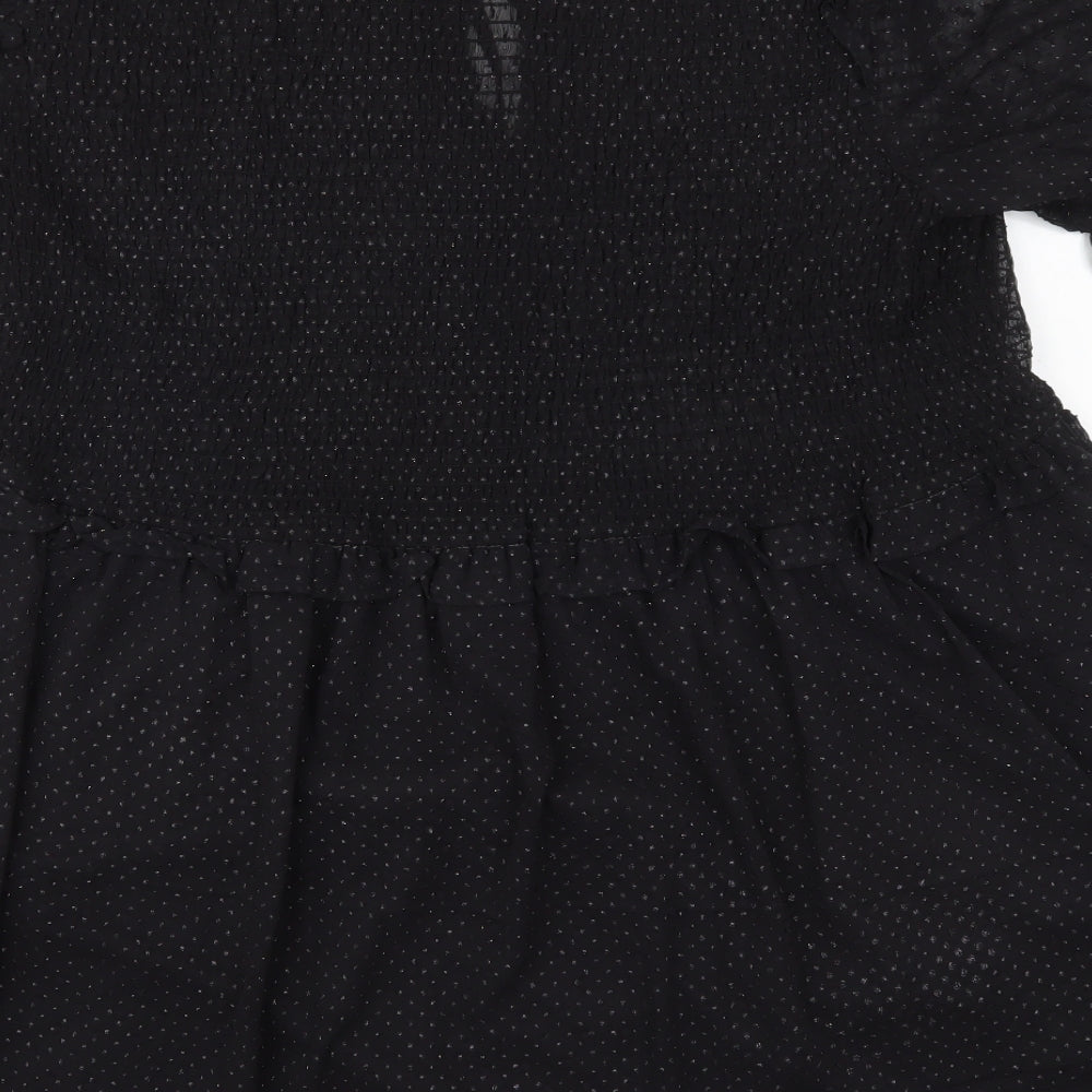 Yours Womens Black  Polyester Skater Dress  Size 26  Round Neck Pullover