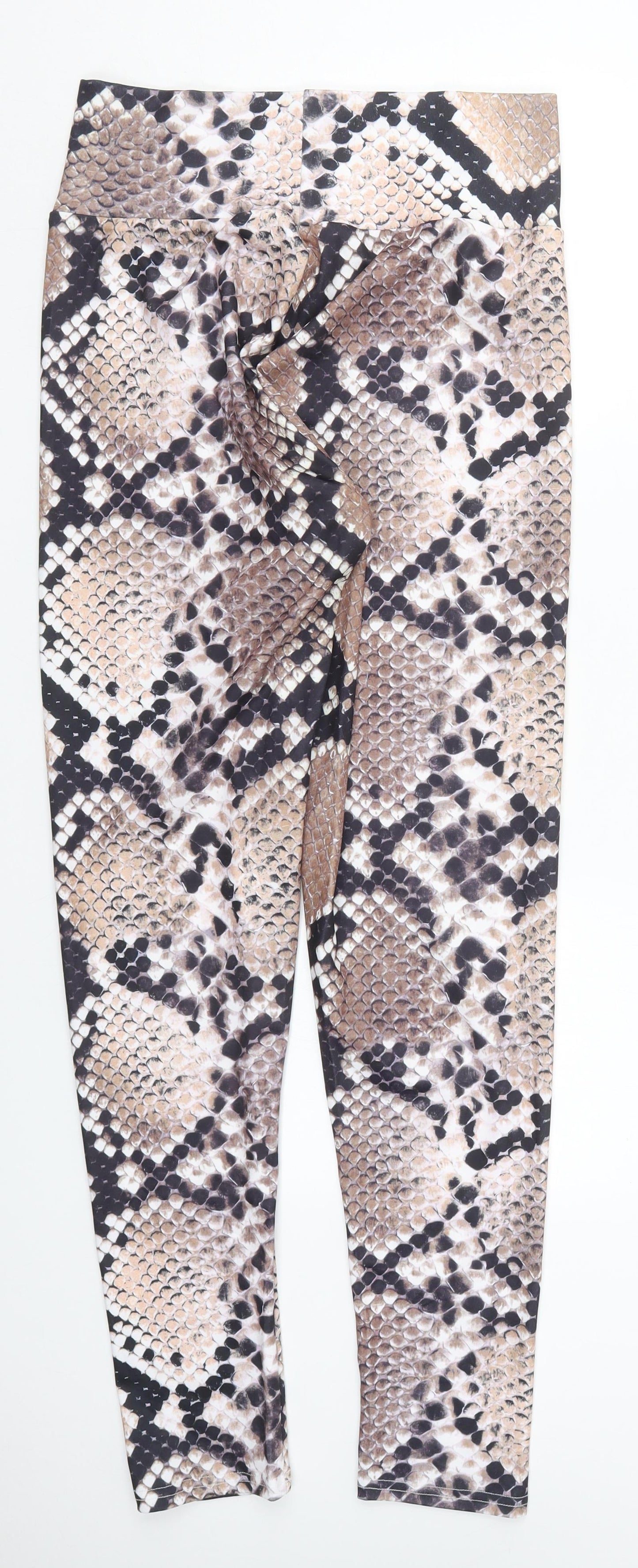 Preworn Womens Brown Animal Print Cotton Carrot Leggings Size M L29.5 in