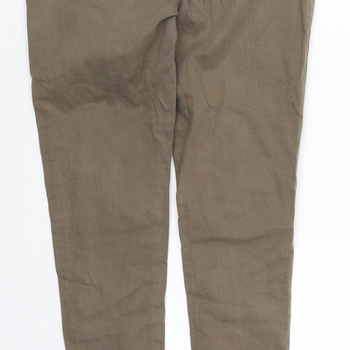 Dorothy Perkins Womens Green  Cotton Skinny Jeans Size 10 L29 in Regular Button