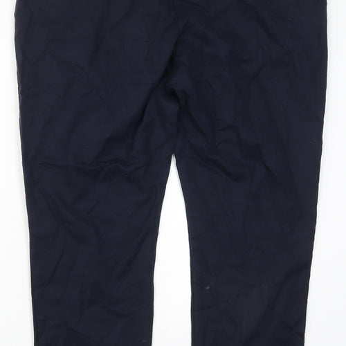 F&F Womens Blue  Cotton Trousers  Size 10 L26 in Regular Hook & Eye