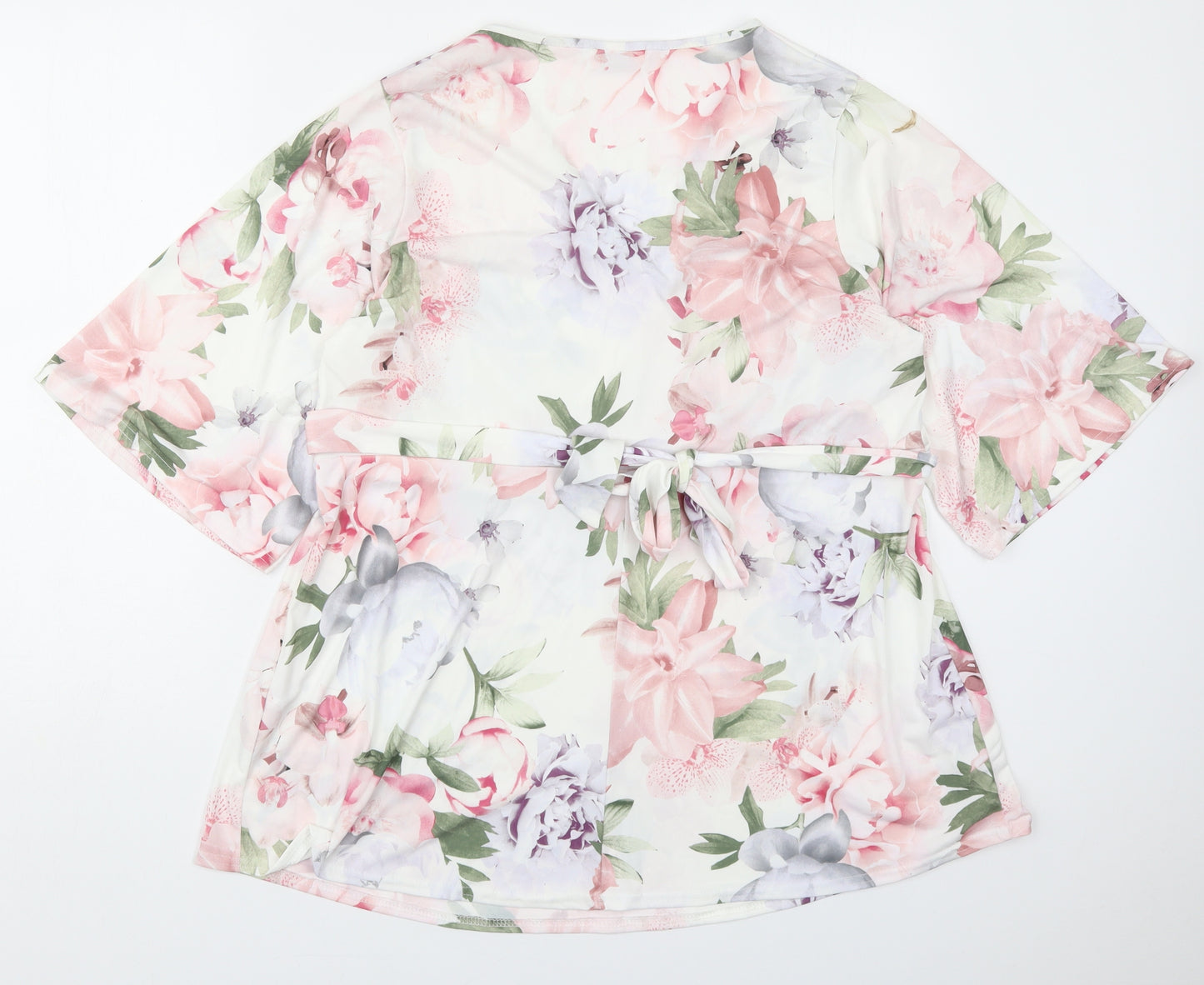 Yours Womens Multicoloured Floral Polyester Basic Blouse Size 18 V-Neck