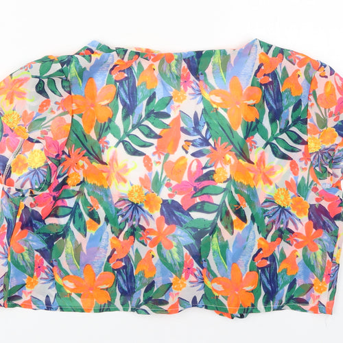Primark Womens Multicoloured Floral Polyester Wrap Blouse Size 10 V-Neck