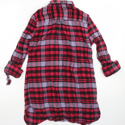 George Womens Pink Plaid Viscose Basic Button-Up Size 10 Collared