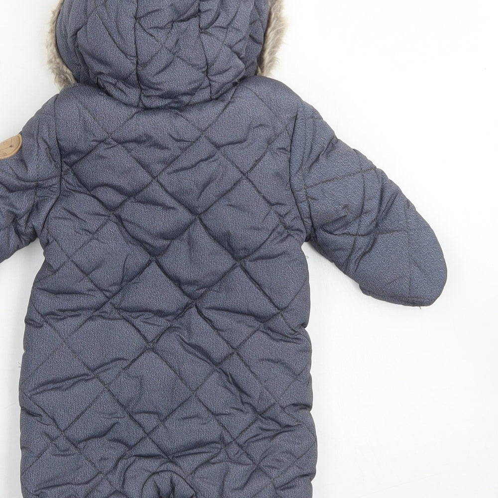 Primark Boys Blue   Rain Coat Snowsuit Size Newborn   Zip