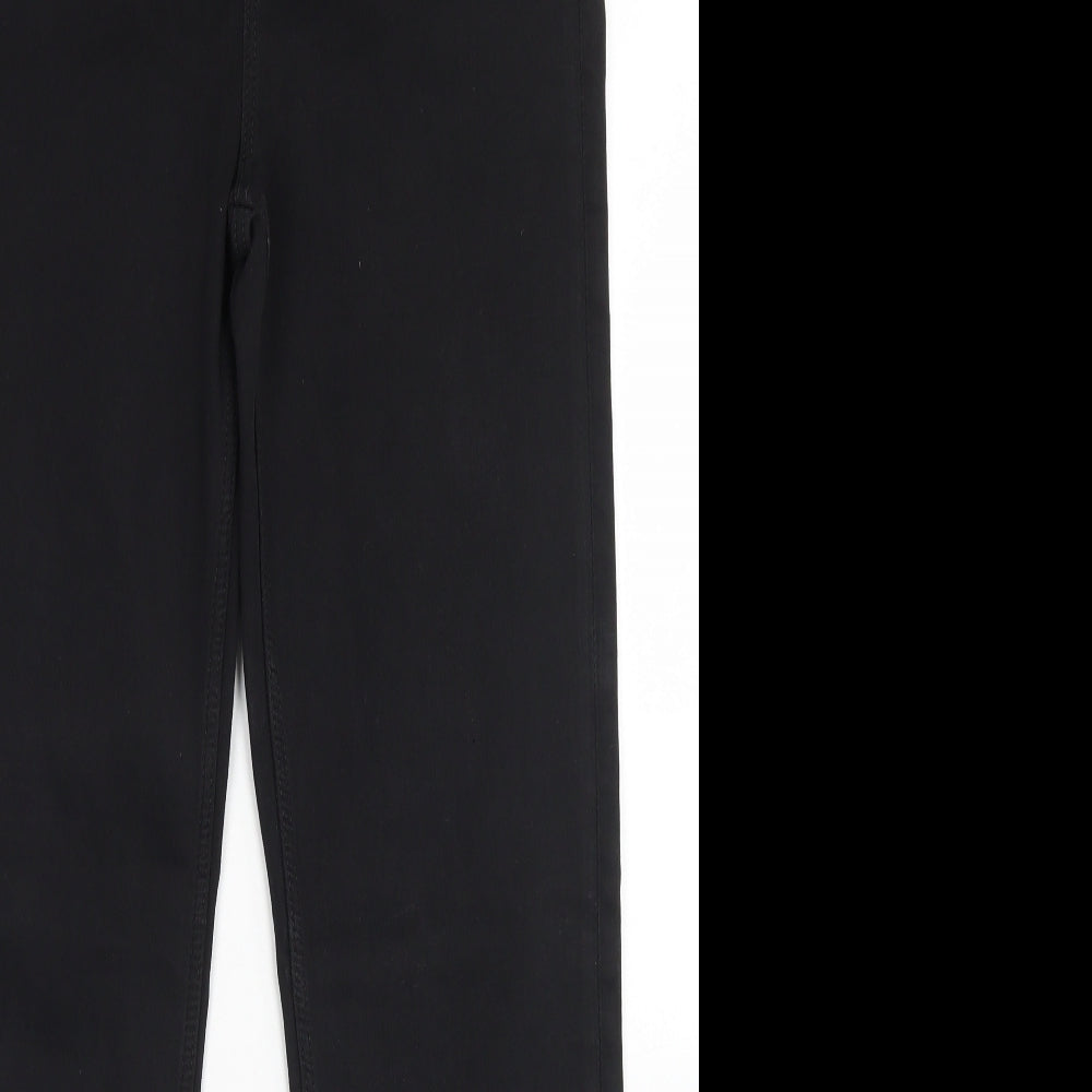M&S Womens Black  Cotton Straight Jeans Size 14 L30 in Regular Button - The Sophia