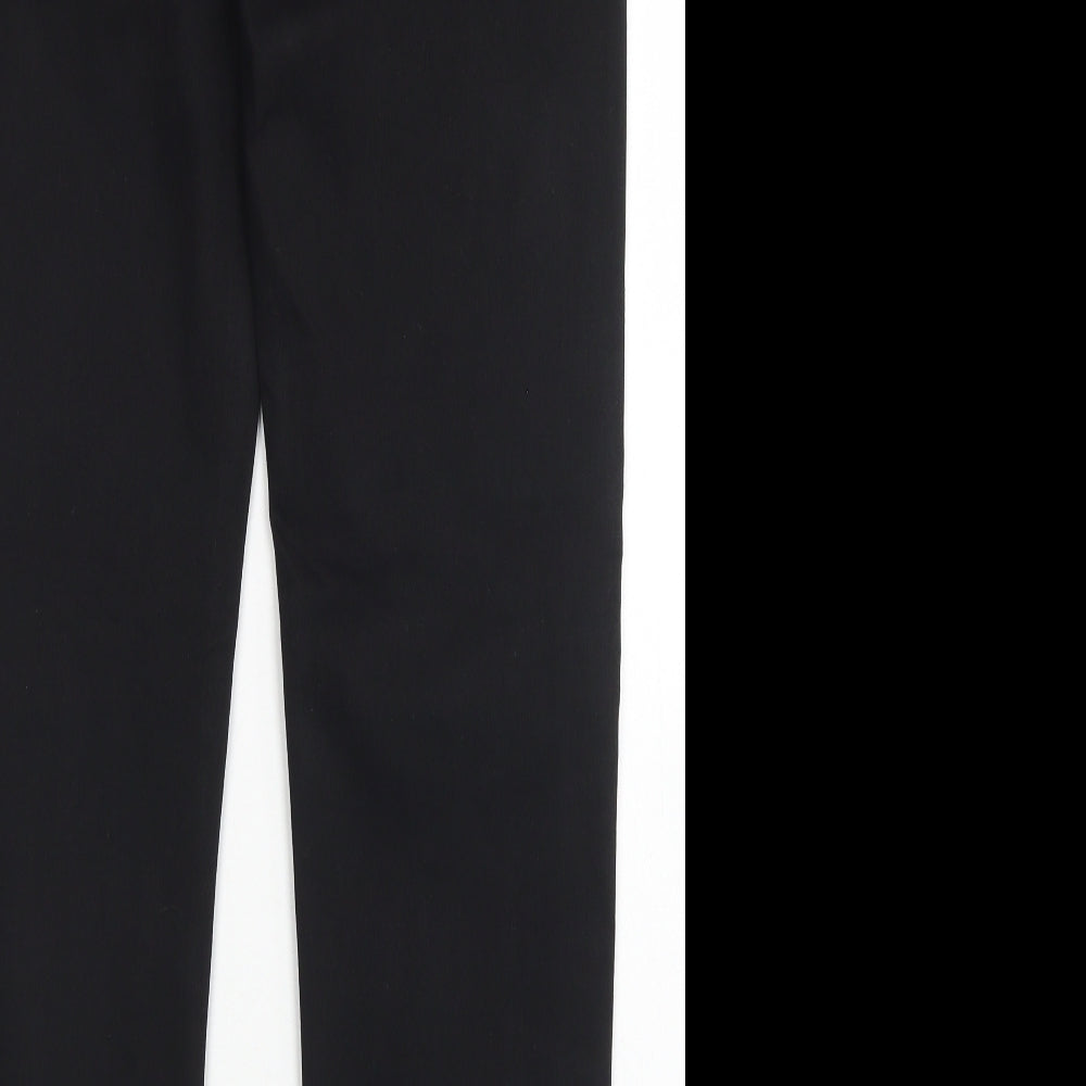M&S Womens Black  Cotton Straight Jeans Size 14 L30 in Regular Button - The Sophia