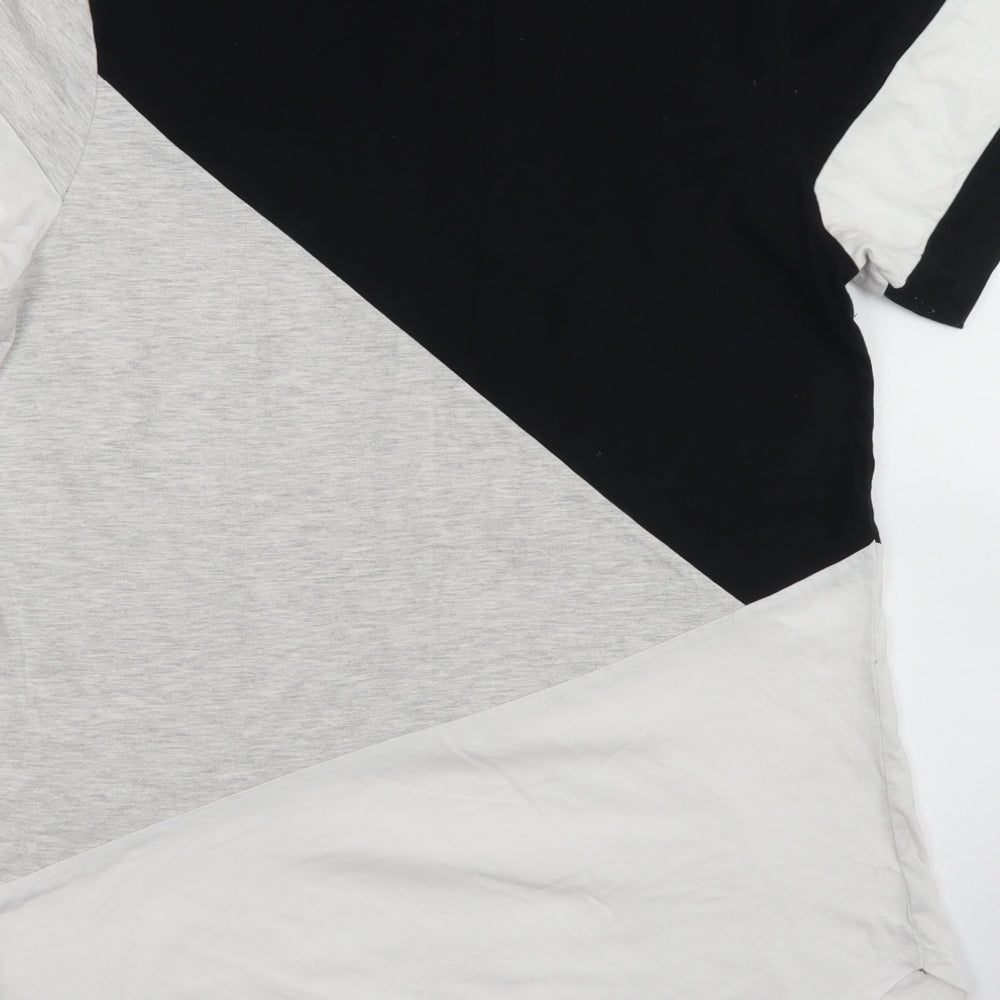 Primark Mens Grey Colourblock Cotton  T-Shirt Size M Crew Neck
