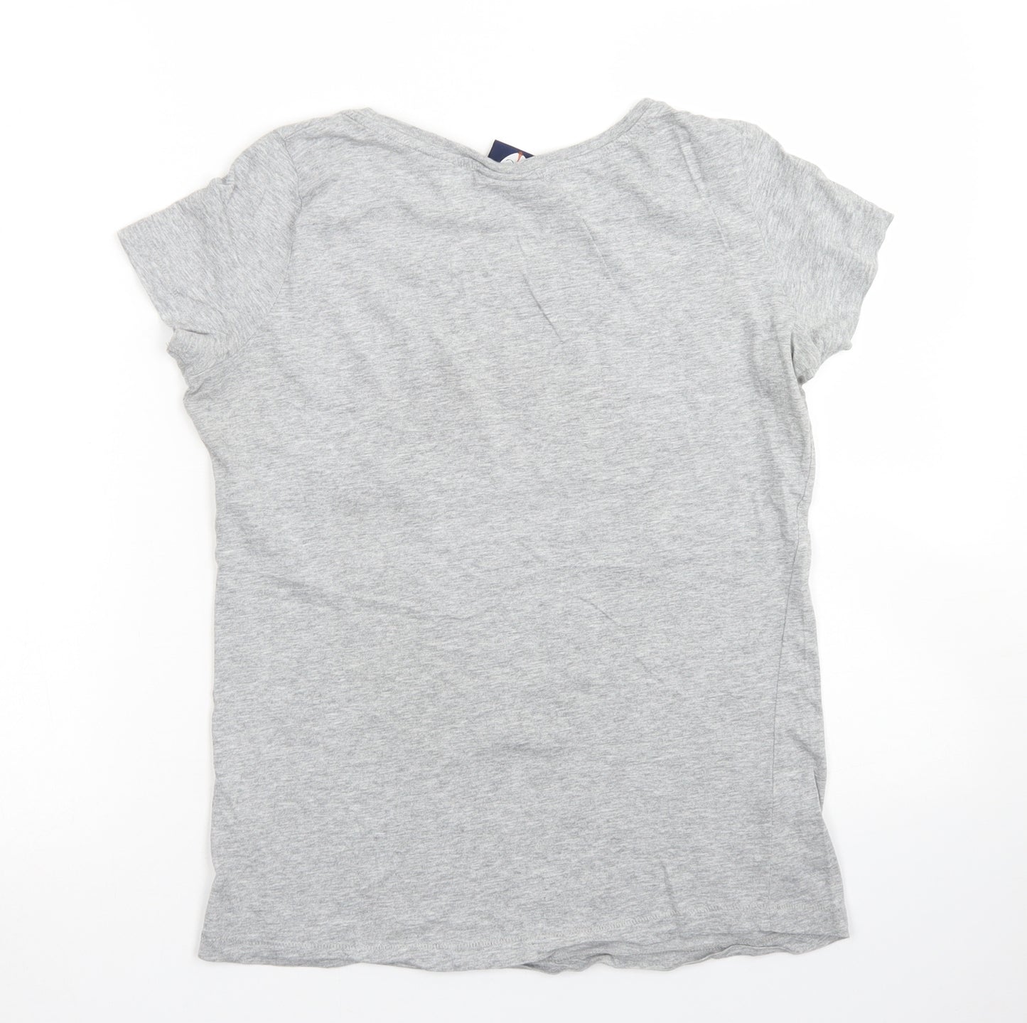 Bax & Bay  Womens Grey  Cotton Basic T-Shirt Size S Crew Neck - Rainbow