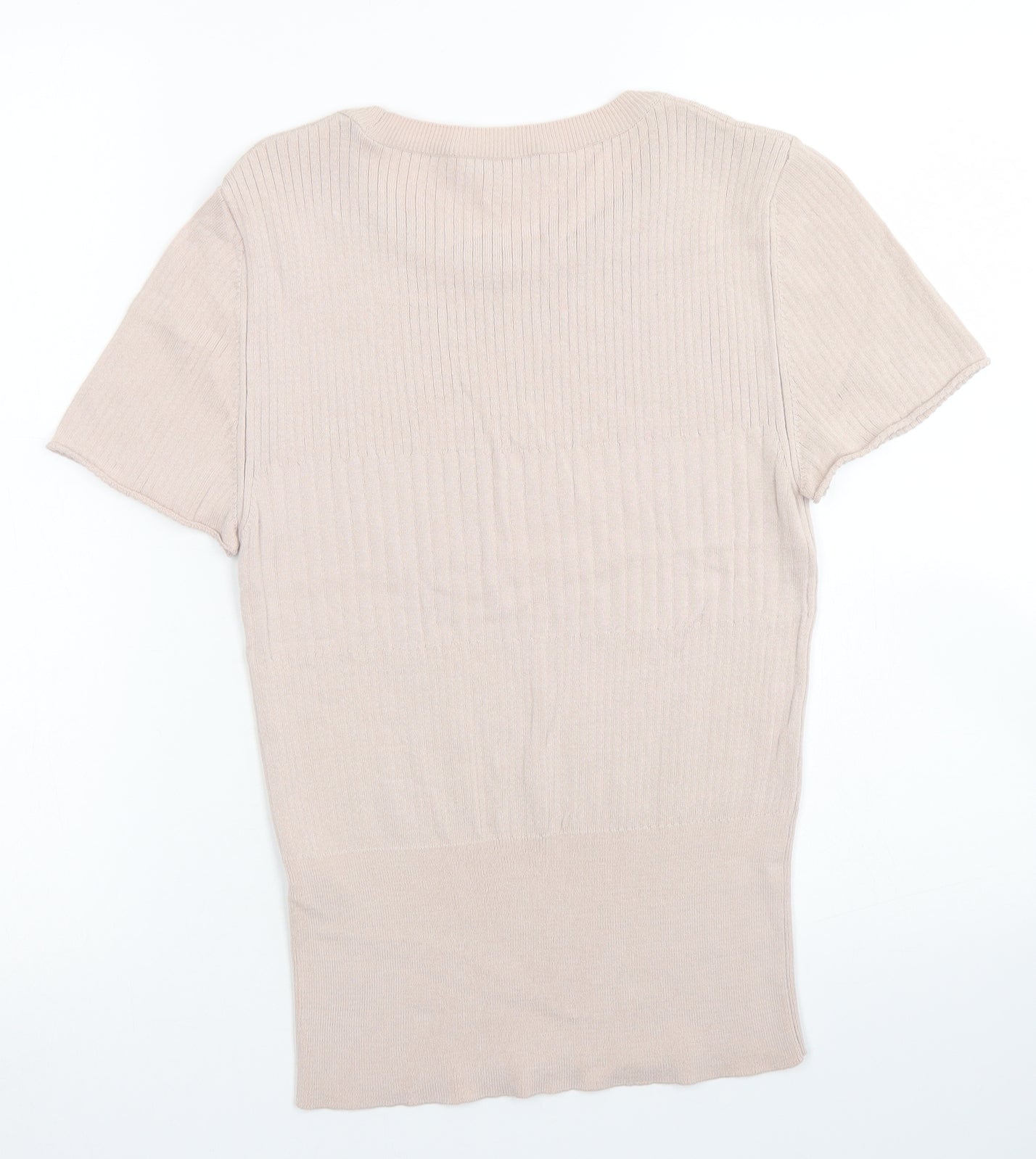 Topshop Womens Pink  Viscose Basic T-Shirt Size M Crew Neck
