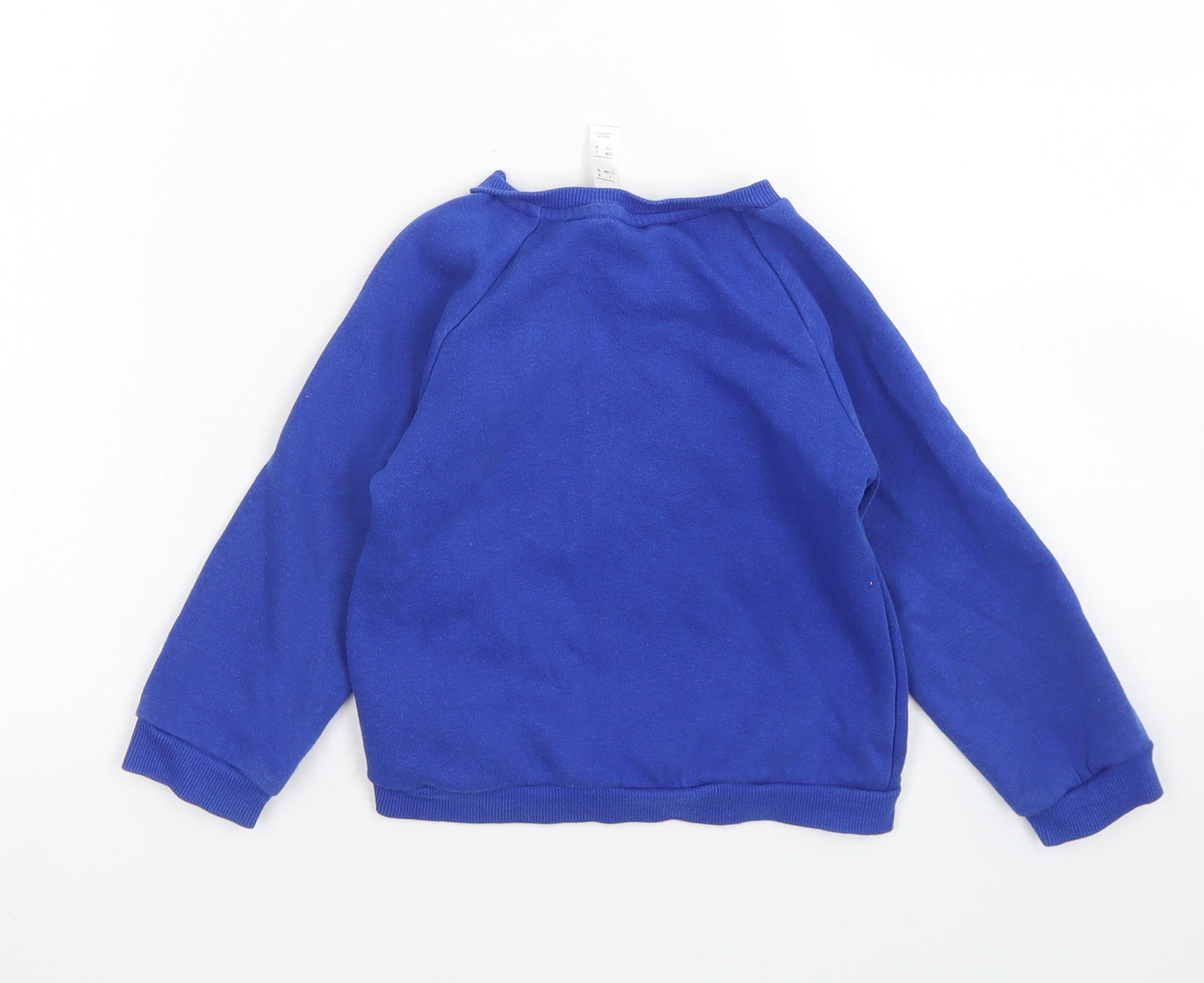 adidas Boys Blue  Cotton Pullover T-Shirt Size 12-18 Months Crew Neck Snap