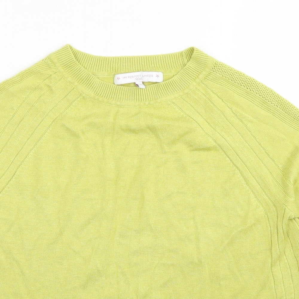 NEXT Womens Yellow Crew Neck  Viscose Pullover Jumper Size 12