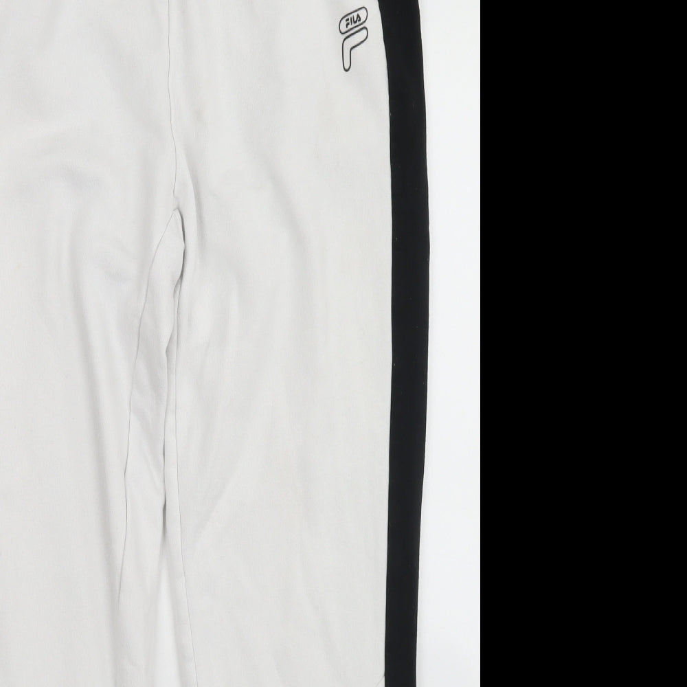 FILA Mens White  Cotton Jogger Trousers Size M L28 in Regular Drawstring