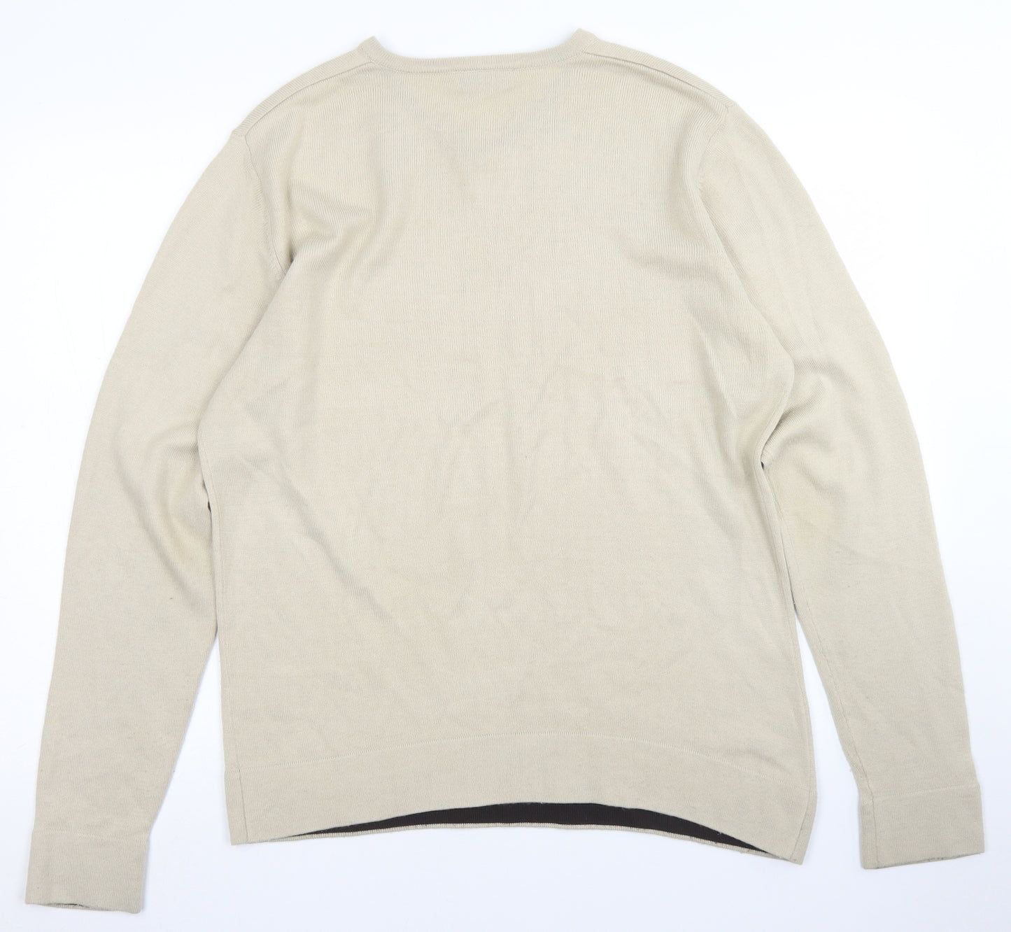 Burton Mens Brown V-Neck  Acrylic Pullover Jumper Size M