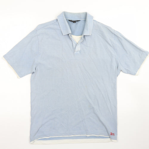 Lakeland Mens Blue  Cotton  Polo Size M Collared
