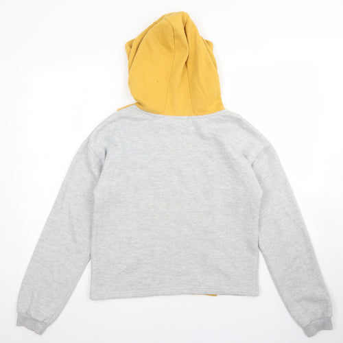 Primark Girls Grey Colourblock Cotton Pullover Hoodie Size 13-14 Years