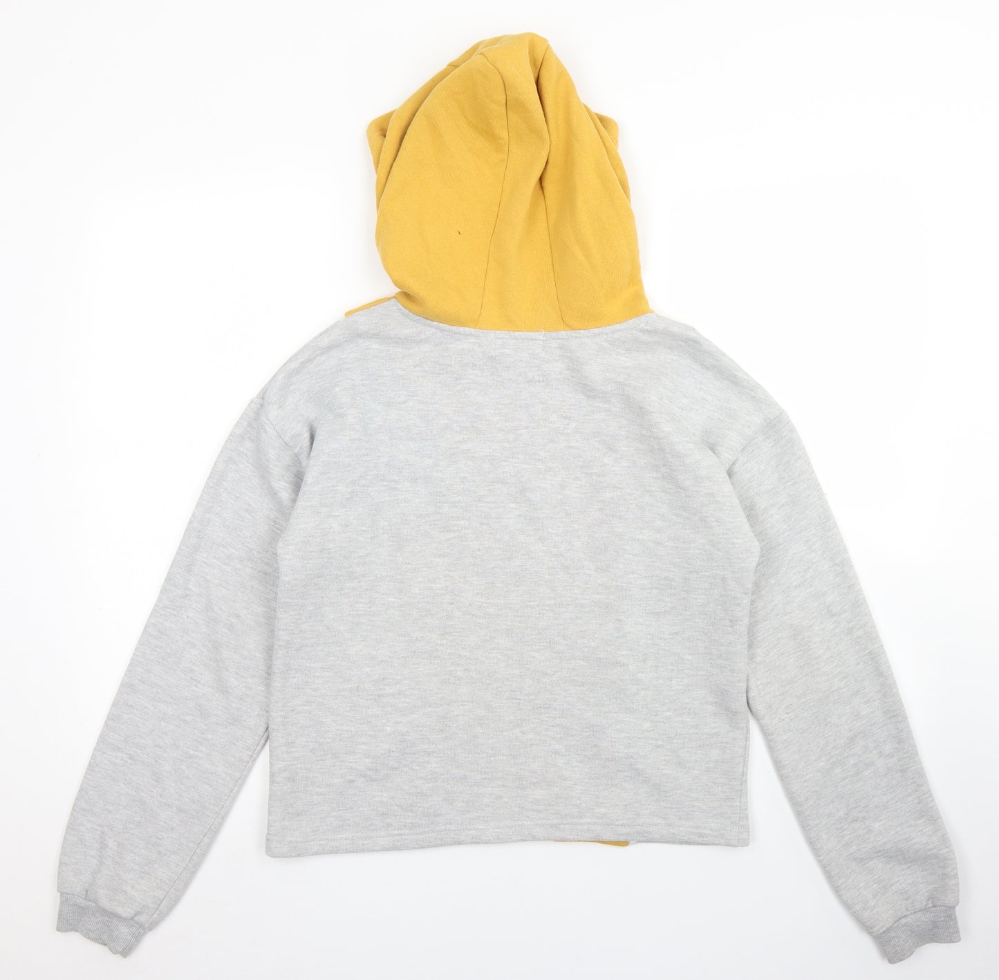 Primark Girls Grey Colourblock Cotton Pullover Hoodie Size 13-14 Years